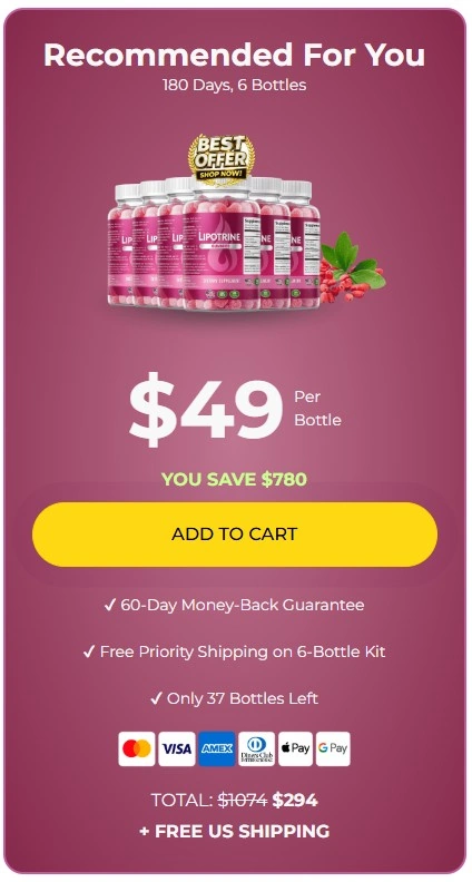 LipoTrine 6 Bottle Price